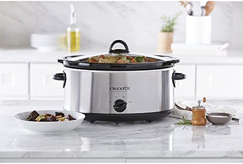 Crock-Pot 7 Quart Oval Manual Slow Cooker – Stainless Steel 74EB