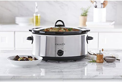Crock-Pot 7 Quart Oval Manual Slow Cooker – Stainless Steel 74EB