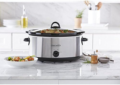 Crock-Pot 7 Quart Oval Manual Slow Cooker – Stainless Steel 74EB