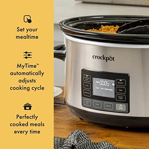 Crock-Pot 7 Quart Portable Programmable Slow Cooker with Timer 8ZKV