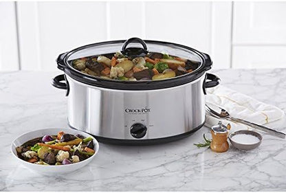 Crock-Pot 7 Quart Oval Manual Slow Cooker – Stainless Steel 74EB