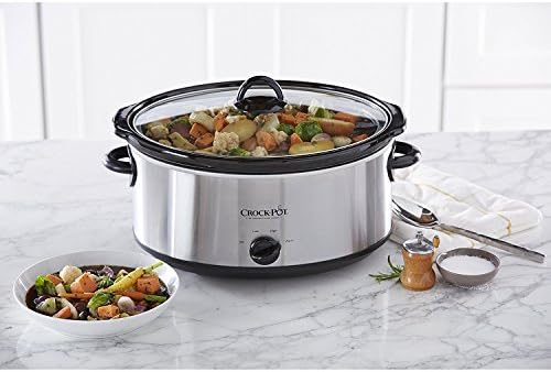 Crock-Pot 7 Quart Oval Manual Slow Cooker – Stainless Steel 74EB