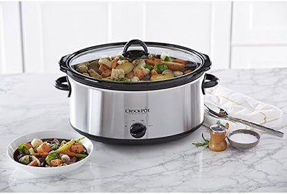 Crock-Pot 7 Quart Oval Manual Slow Cooker – Stainless Steel 74EB