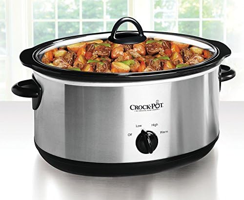 Crock-Pot 7 Quart Oval Manual Slow Cooker – Stainless Steel 74EB