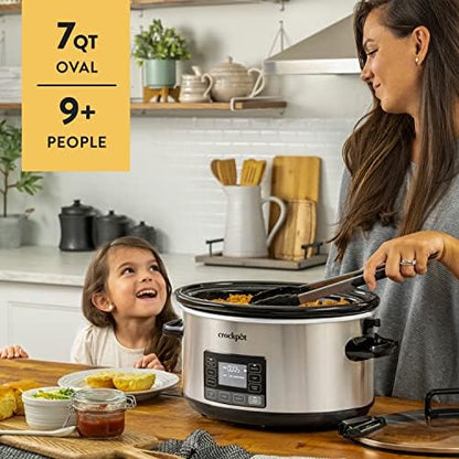 Crock-Pot 7 Quart Portable Programmable Slow Cooker with Timer 8ZKV