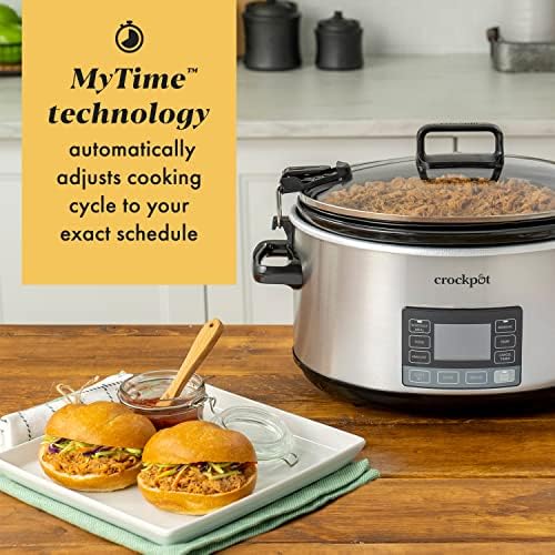 Crock-Pot 7 Quart Portable Programmable Slow Cooker with Timer 8ZKV