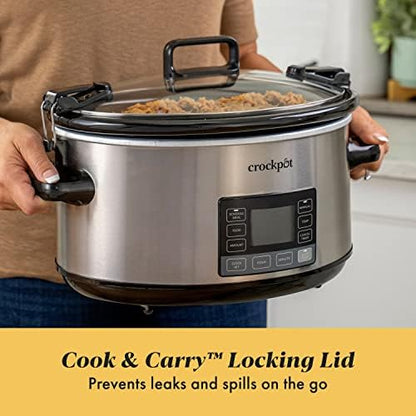 Crock-Pot 7 Quart Portable Programmable Slow Cooker with Timer 8ZKV