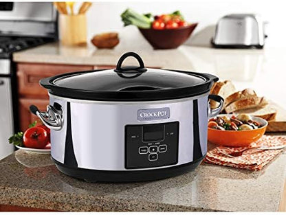 Crock-Pot 7 Quart Programmable Slow Cooker – Polished Platinum RQUT