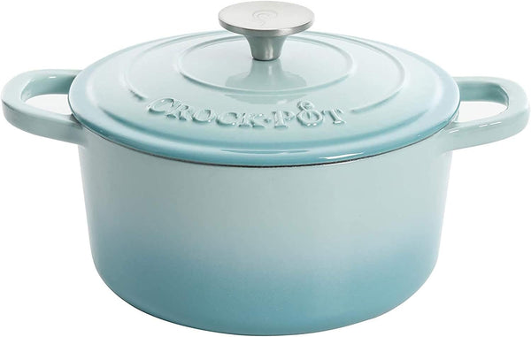 Crock-Pot 3 Quart Enameled Cast Iron Dutch Oven – Aqua 2V3P