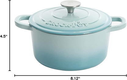 Crock-Pot 3 Quart Enameled Cast Iron Dutch Oven – Aqua 2V3P