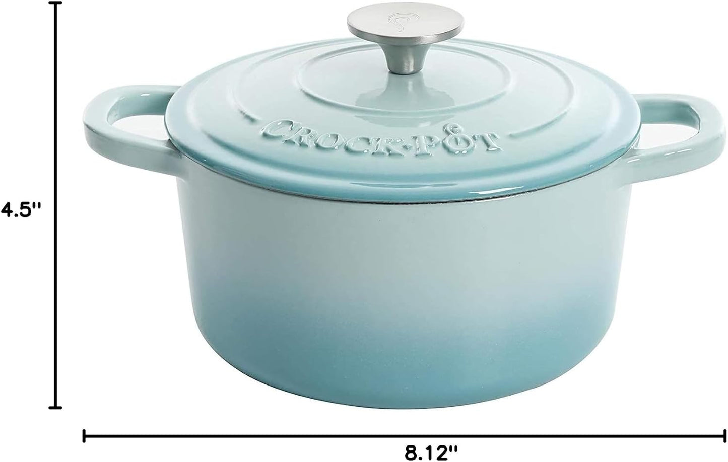 Crock-Pot 3 Quart Enameled Cast Iron Dutch Oven – Aqua 2V3P