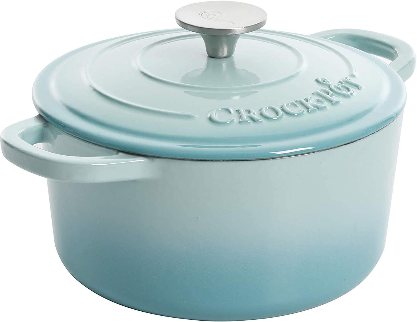Crock-Pot 3 Quart Enameled Cast Iron Dutch Oven – Aqua 2V3P